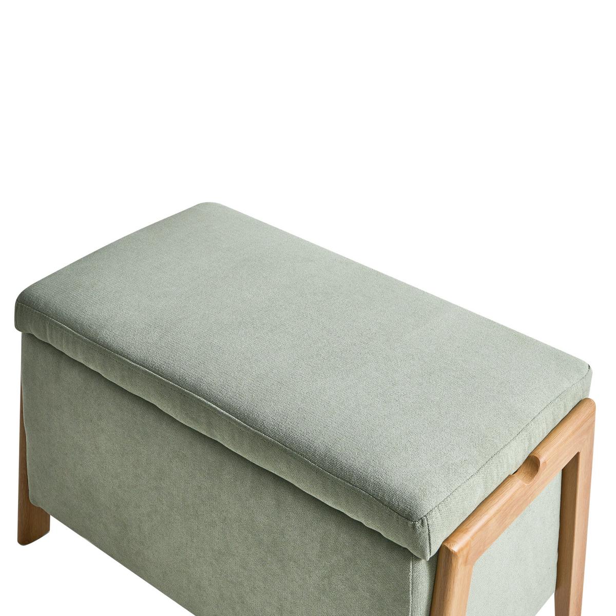 POLSTERBANK mit Stauraum Stoff Hellgrün Edland - Hellgrün, Textil/Metall (75/44/43cm) - Beliani