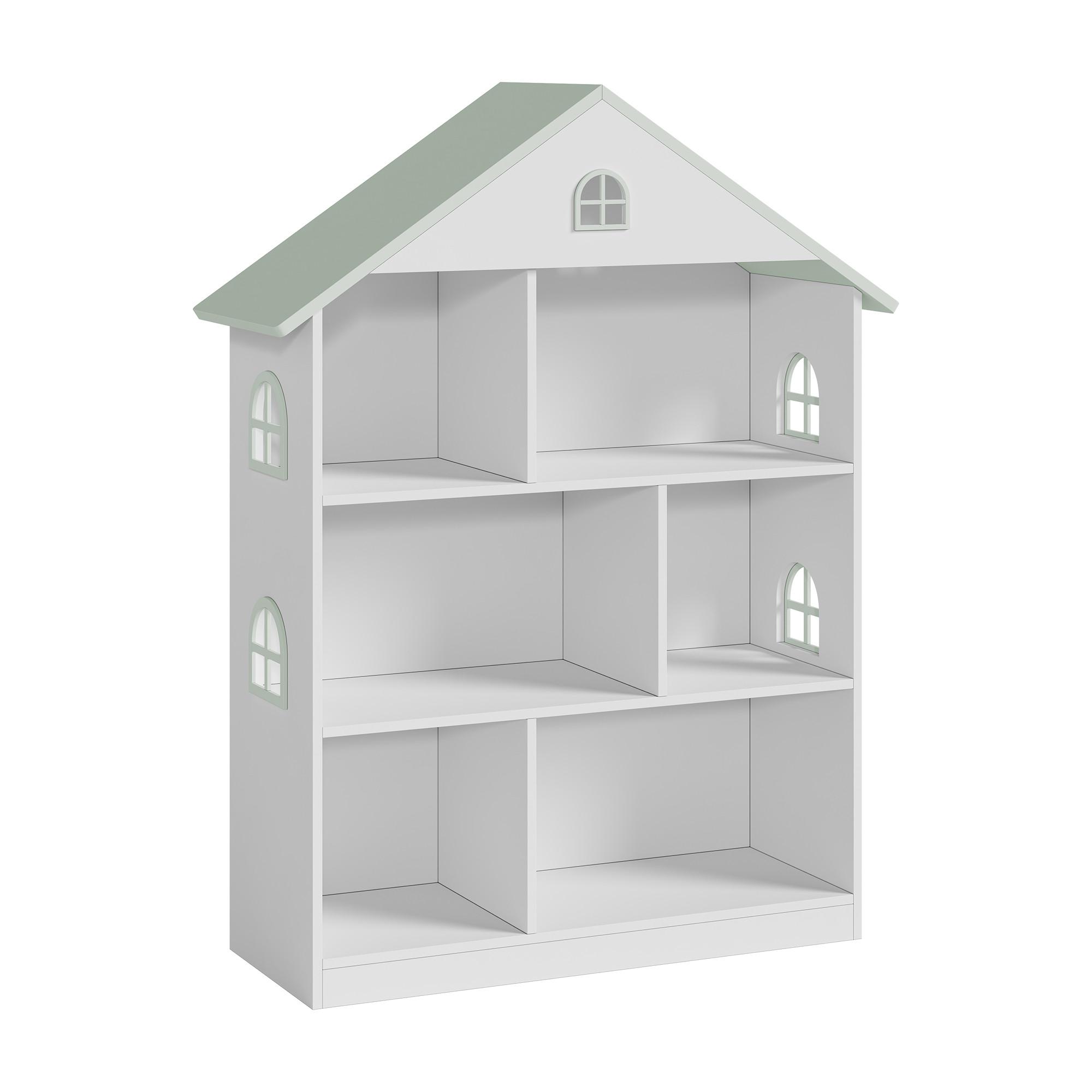 KINDERREGAL Vipsali - Weiß/Mintgrün, Holzwerkstoff (83/106.5/30cm) - [en.casa]