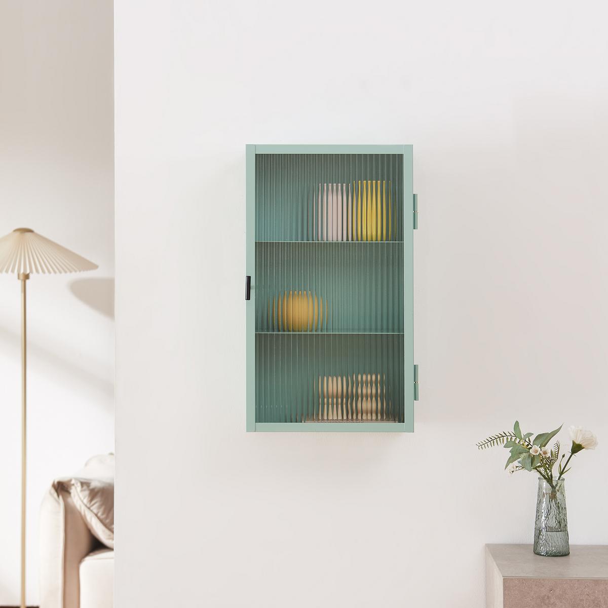 WANDSCHRANK Zundert - Mintgrün, Glas/Metall (35/60/15cm) - [en.casa]