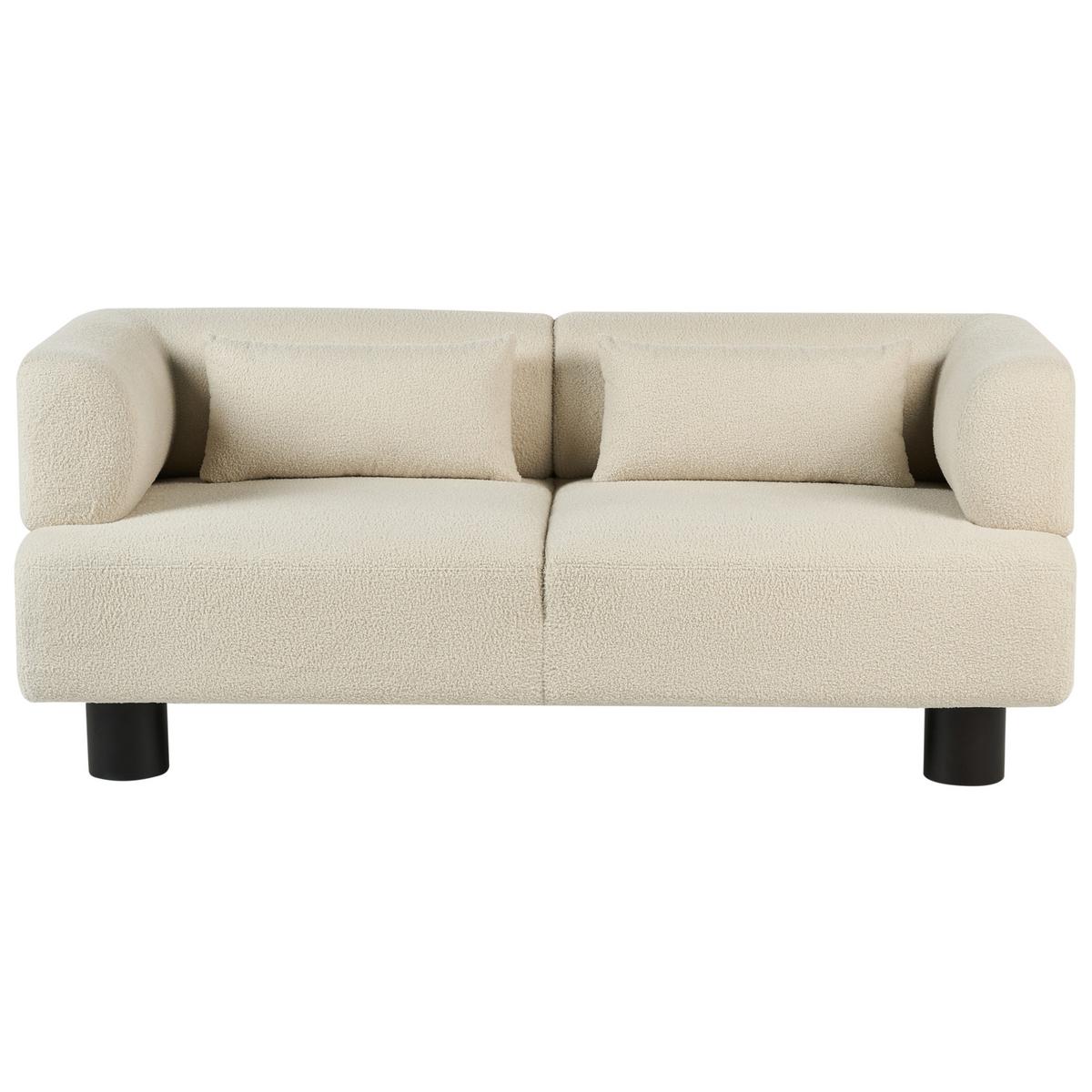2-SITZER-SOFA Bouclé Cremeweiß Movik - Creme, Textil (183/74/90cm) - Beliani