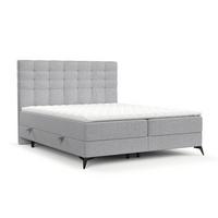 BOXBETT Niro 180/200 cm Hellgrau im Riva Stoff - Hellgrau/Schwarz, Holz/Holzwerkstoff (180/200cm) - AltaBeds