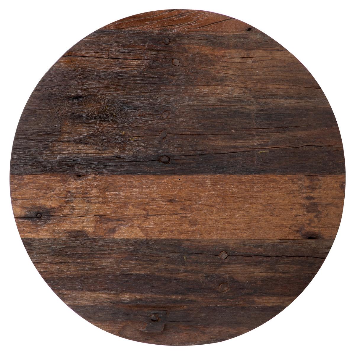 COUCHTISCH Ø70x35 cm rund Natur/Nickel-Finish aus Akazienholz/Metall - Naturfarben, Holz (70/70/35cm) - WOMO-DESIGN