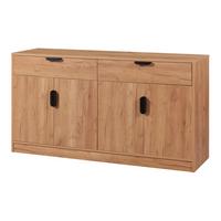 SIDEBOARD Varkaus - Eichefarben/Schwarz, Holzwerkstoff (140/75/40cm) - [en.casa]