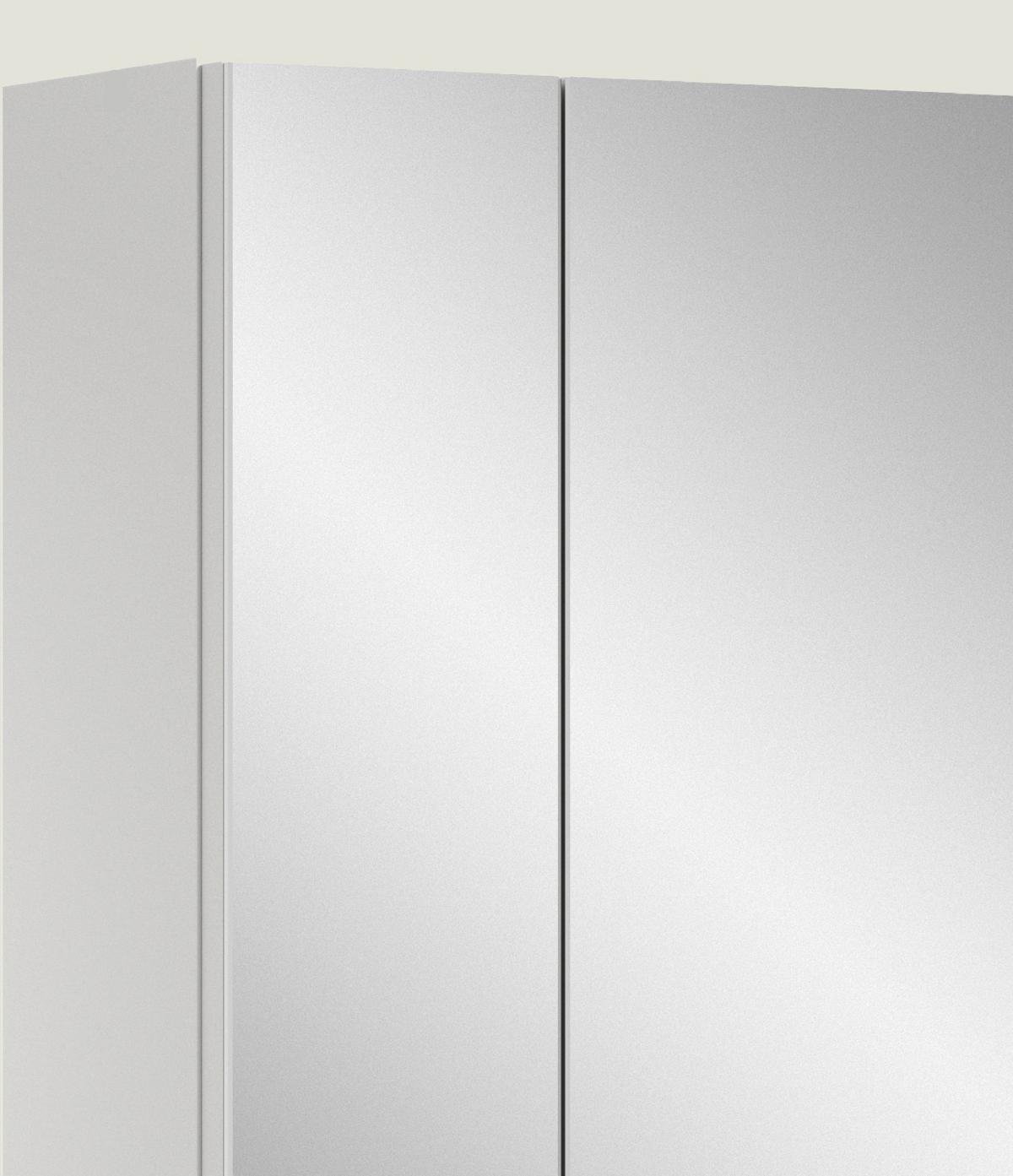 BADMÖBEL SET 3-teilig in weiß Hochglanz Badkombination 105 x 185 cm Cover - Weiß Hochglanz/Silberfarben, Holzwerkstoff/Kunststoff (105/185/30cm) - Inn.Furn