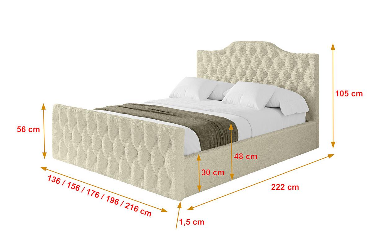 POLSTERBETT mit Bettkasten, Fußteil und Lattenrost, Boxbett mit Matratze H3/H4 - FALIO-Z 120x200 Beige - Taupe, Holzwerkstoff/Textil (120/200cm) - ALTDECOR
