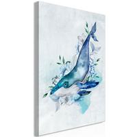 KUNSTDRUCK Grau 60/90 cm - Blau/Grau, Textil (60/90cm) - KUNSTLOFT