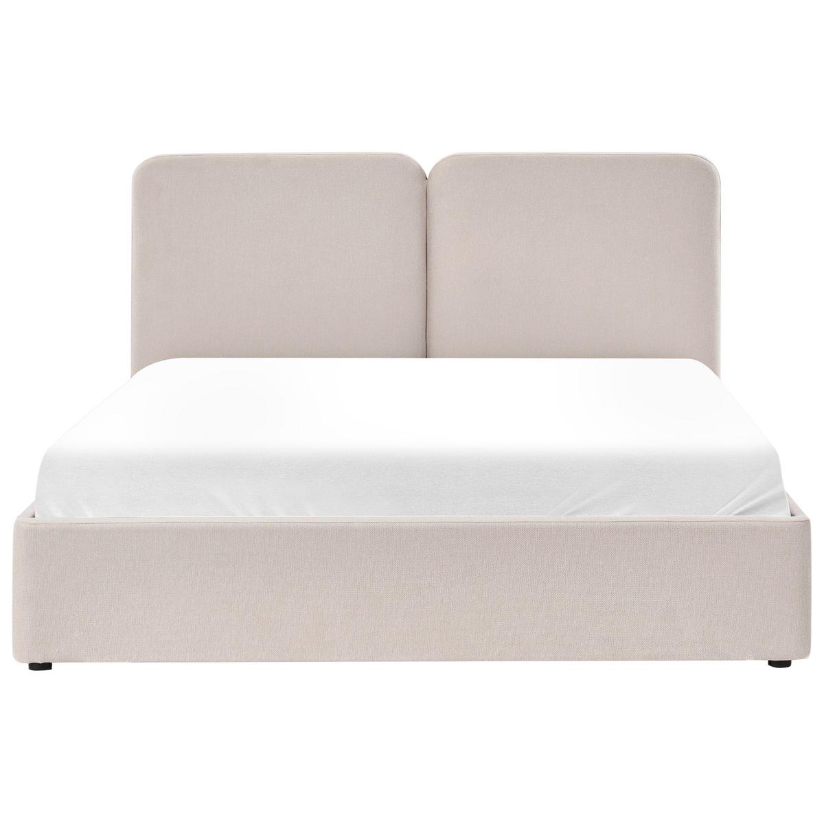 BETT mit Stauraum 180/200 cm Stoff Beige Arbois - Beige, Textil (180/200cm) - Beliani