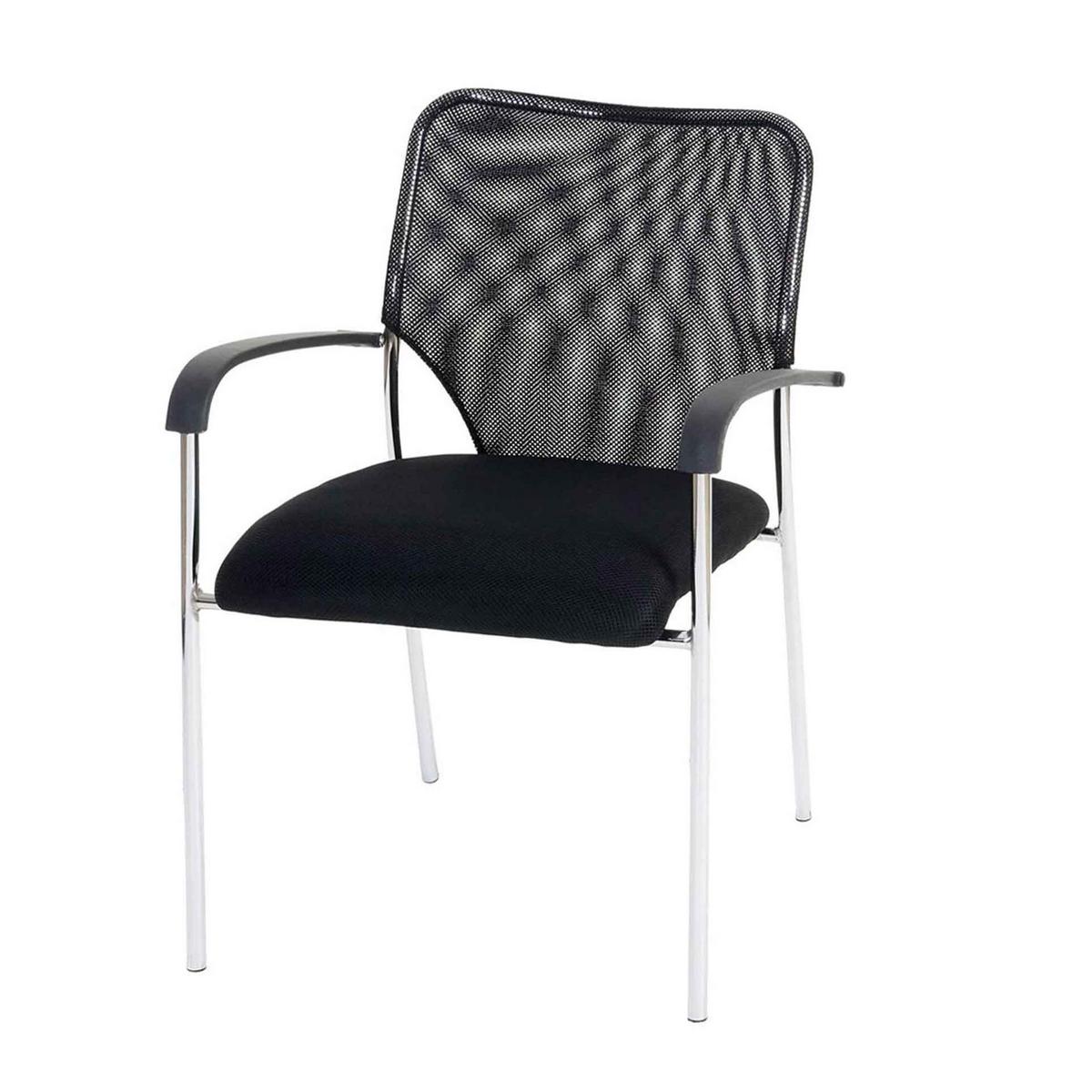 BESUCHERSTUHL Schwarz - Schwarz, Textil (55/83/60cm) - MCW