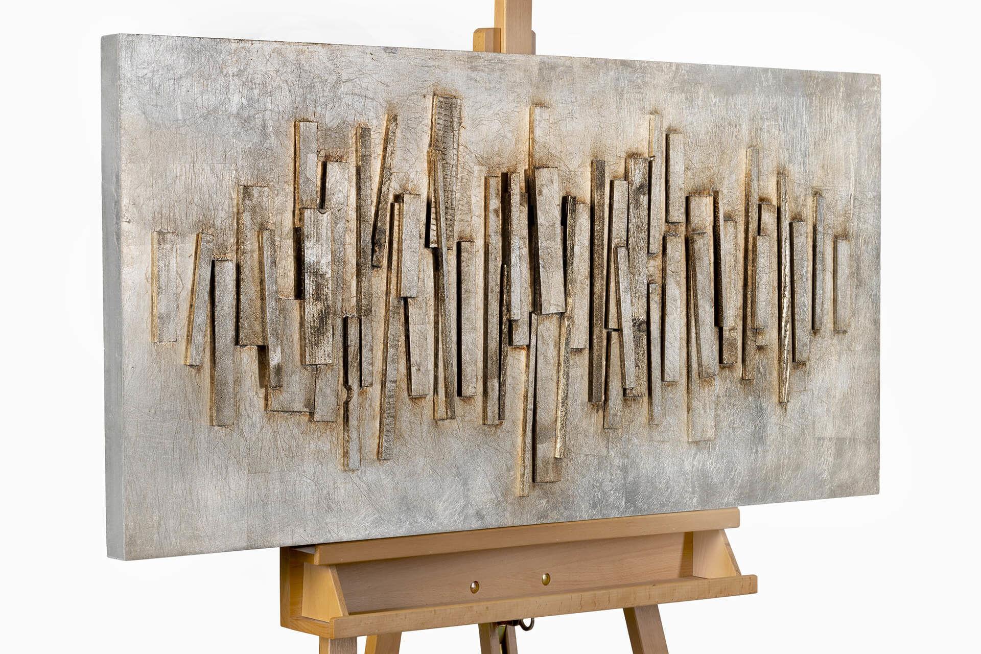 HOLZBILD Grau 100/50 cm - Grau, Holz (3/50cm) - KUNSTLOFT