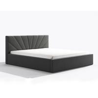 POLSTERBETT Larik 180/200 cm in Grau – mit Bettkasten und stilvollem Design - Schwarz/Grau, Holz/Holzwerkstoff (180/200cm) - AX Living