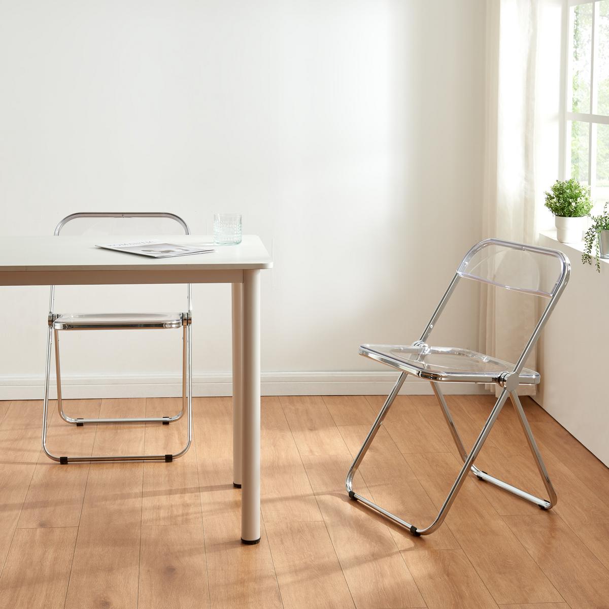 KLAPPSTUHL-SET Pornainen 4 TLG. - Transparent, Kunststoff/Metall (46/74/47cm) - [en.casa]