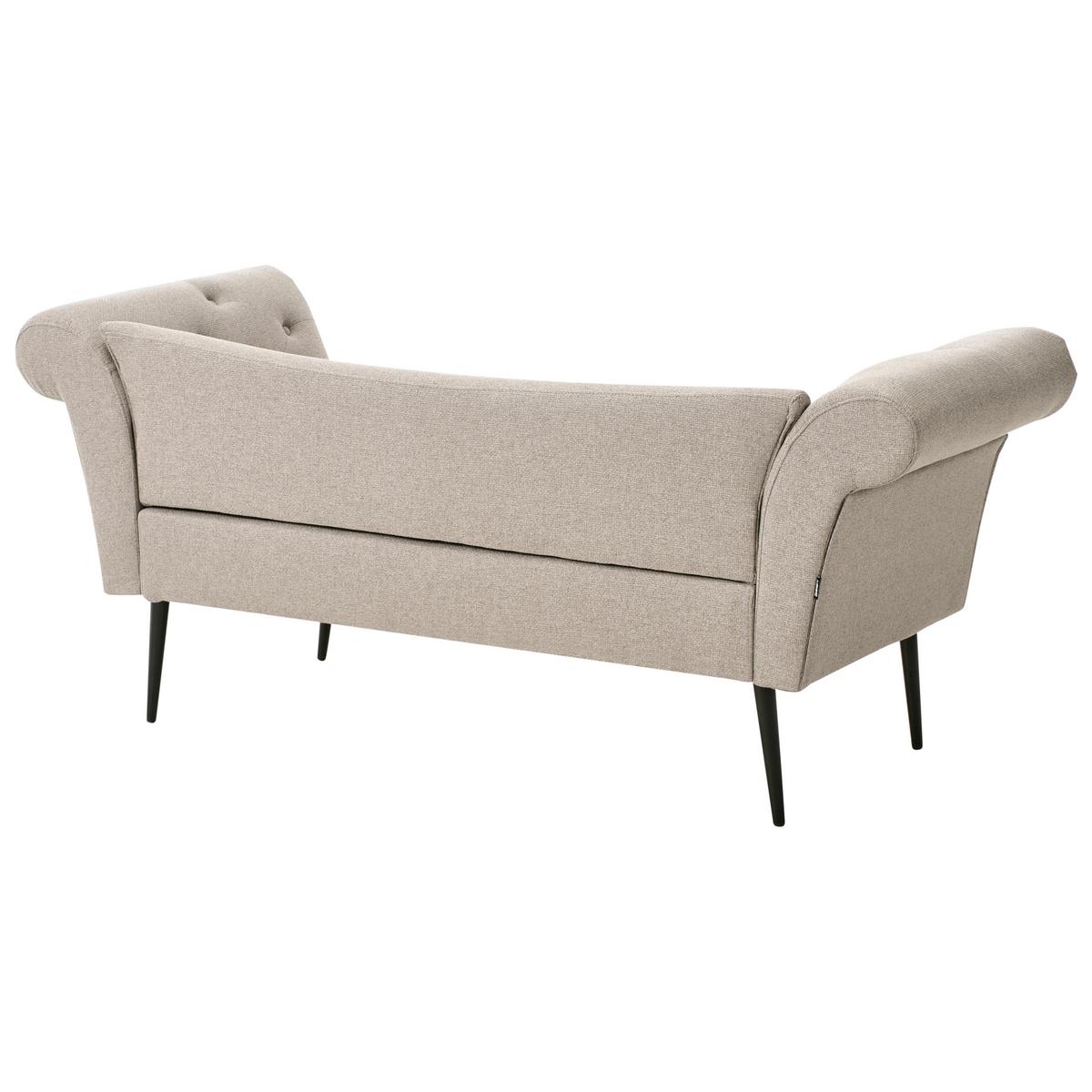 CHAISELONGUE Stoff Hellbraun Nantilly - Hellbraun/Schwarz, Textil (175/76/69cm) - Beliani