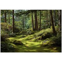 FOTOTAPETE Wald Bäume Grün 300x210 cm - Multicolor, Papier (300/210cm) - Wallarena