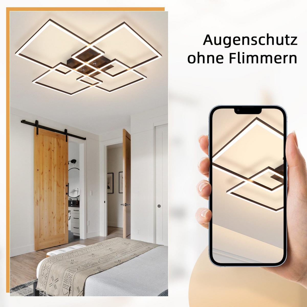 LED-DECKENLEUCHTE Gallegos 72.4/72.4/7.3 cm - Schwarz, Metall (72.4/72.4/7.3cm) - Nettlife