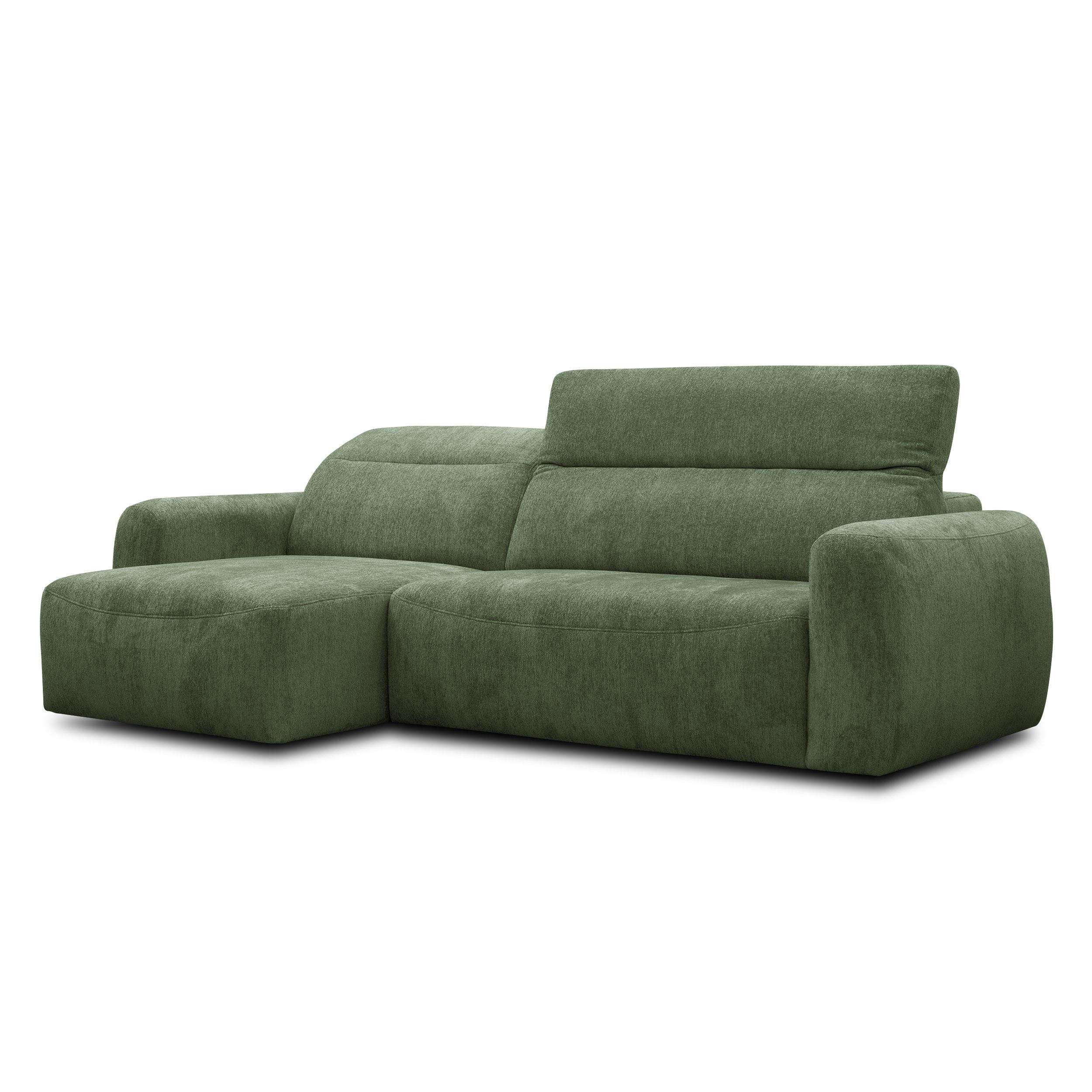 ECKSOFA NERO 4-Sitzer, dunkelgrün - Dunkelgrün/Schwarz, Holz/Textil (272/81/159cm) - Wozimo
