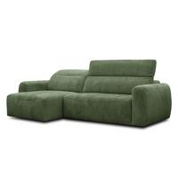 ECKSOFA NERO 4-Sitzer, dunkelgrün - Dunkelgrün/Schwarz, Holz/Textil (272/81/159cm) - Wozimo