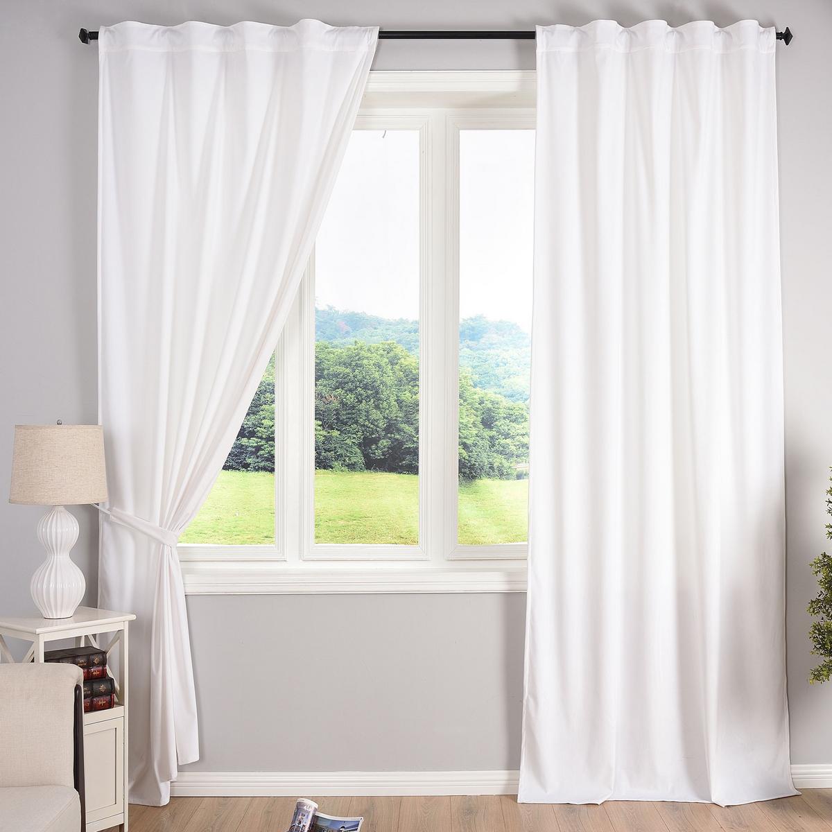 VORHANG 2ER SET MILANO HxB 235x135 cm Weiß - Weiß, Textil (135/235cm) - Gardinenbox