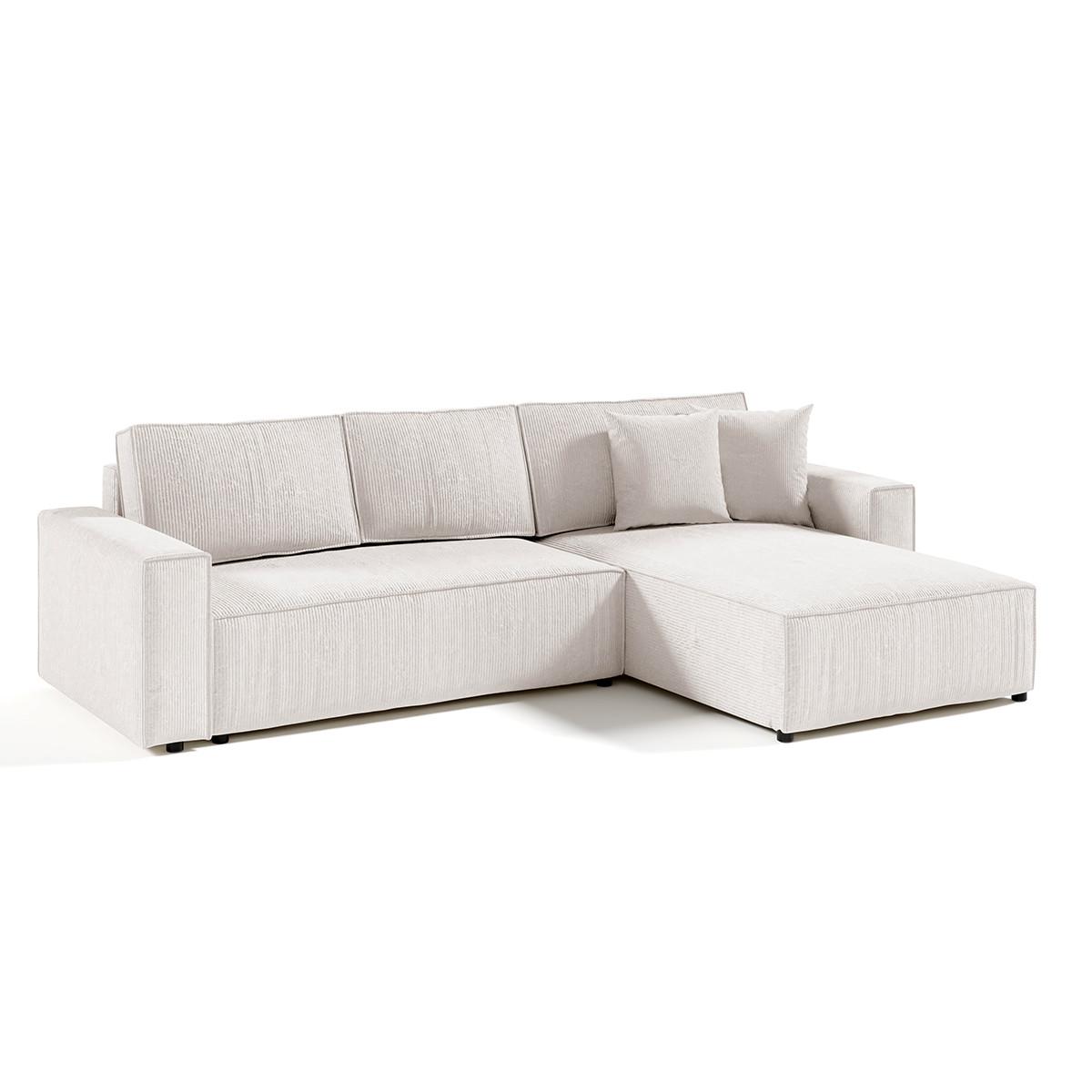 ECKSOFA Isaac 4 Sitzplätze Weiß - Weiß, Holzwerkstoff (294/185cm) - Petits-meubles