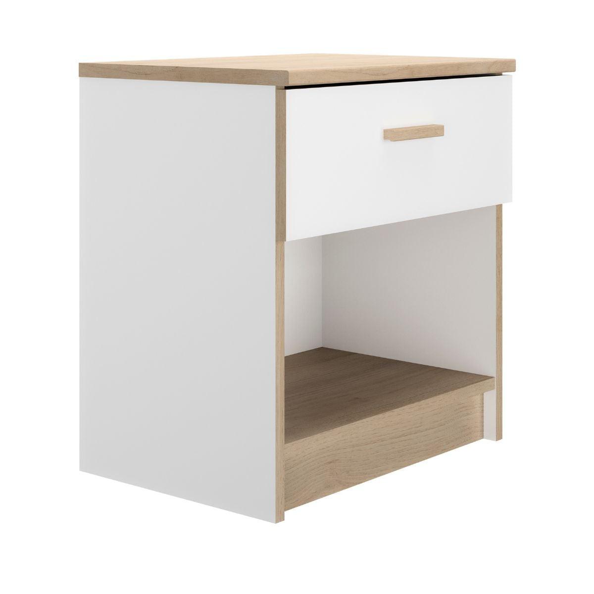 NACHTTISCH 1 Schublade H52 cm Tulle - Weiß, Holzwerkstoff (35/52/11cm) - Calicosy