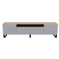 LOWBOARD CAVA 200/41/40 cm, Stand-TV-Schrank Eiche Artisan - Weiß/Eiche Artisan, Holzwerkstoff (200/41/40cm) - MASSENO