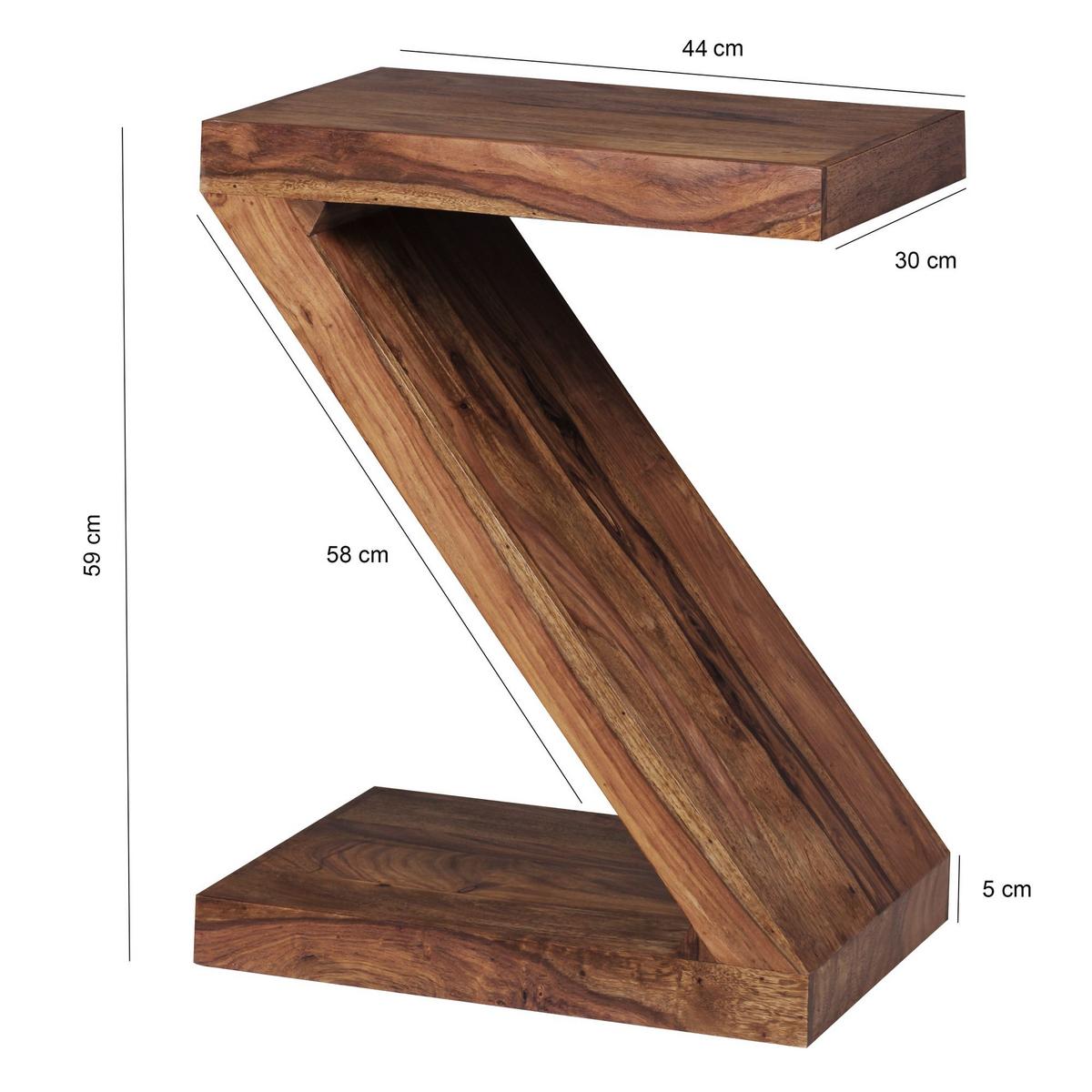 BEISTELLTISCH Massivholz Z Cube Landhausstil Design MUMBAI, Dunkelbraun 30x44x59 cm - Dunkelbraun/Braun, Holz (44/30/59cm) - KADIMA DESIGN