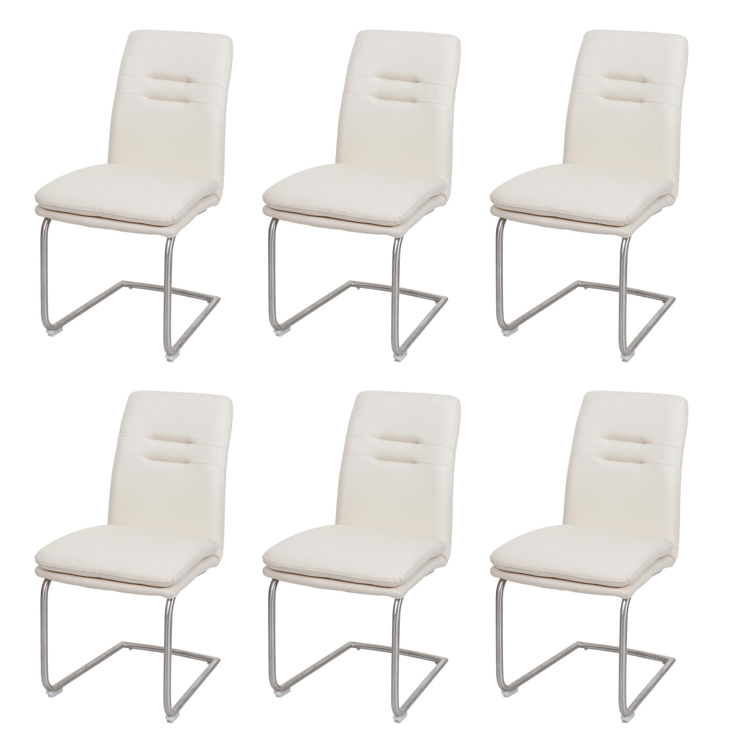 ESSZIMMERSTUHL Cremeweiß 6er-Set - Beige/Weiß, Textil (47/92/57cm) - MCW