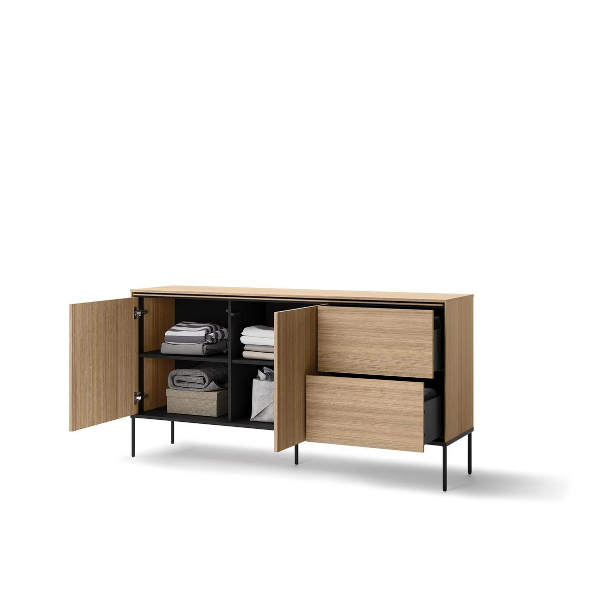 KOMMODE VISSO VI-04 Eiche linear - Eichefarben, Holzwerkstoff (167/85/41cm) - Lookway