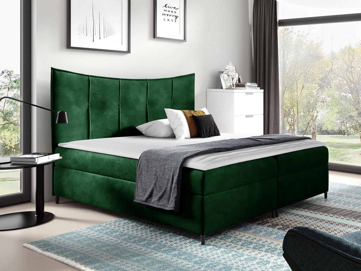 BOXBETT Bergamo - H3 - Smaragdgrün, Holz (160/200cm) - MIRJAN24