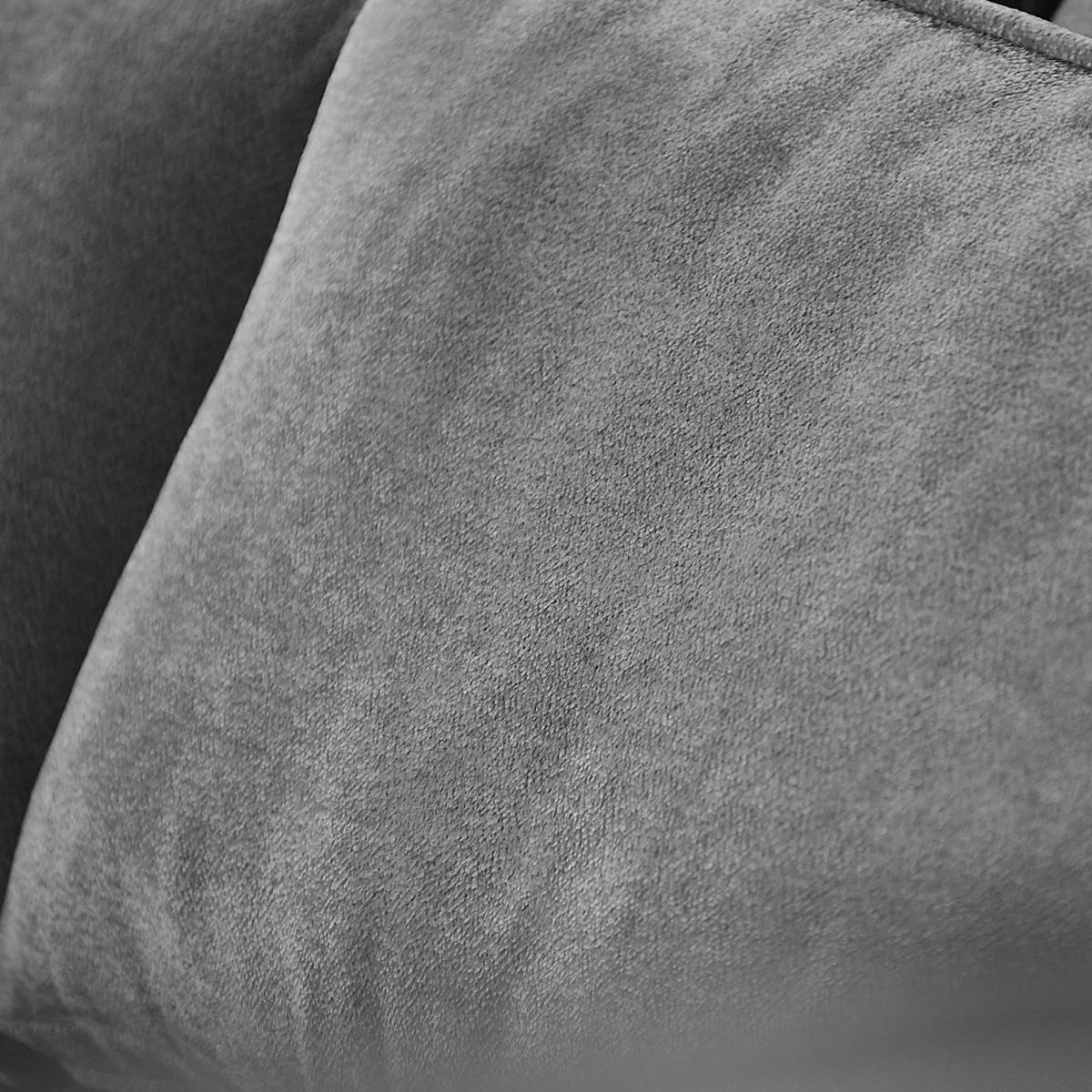 ECKSOFA Pablo ohne Schlaffunktion, mit abgerundeter Ottomane, rechts, Hellgrau, Velourstoff - Grau, Textil (319/196cm) - Beautysofa