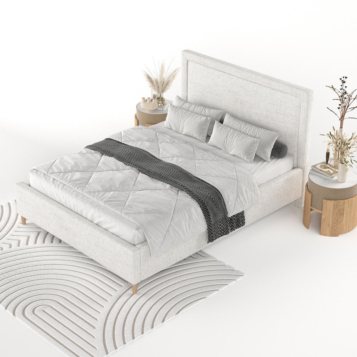 POLSTERBETT Vega 120/200 cm Creme im Neve Stoff - Creme/Naturfarben, Holz/Holzwerkstoff (120/200cm) - AltaBeds