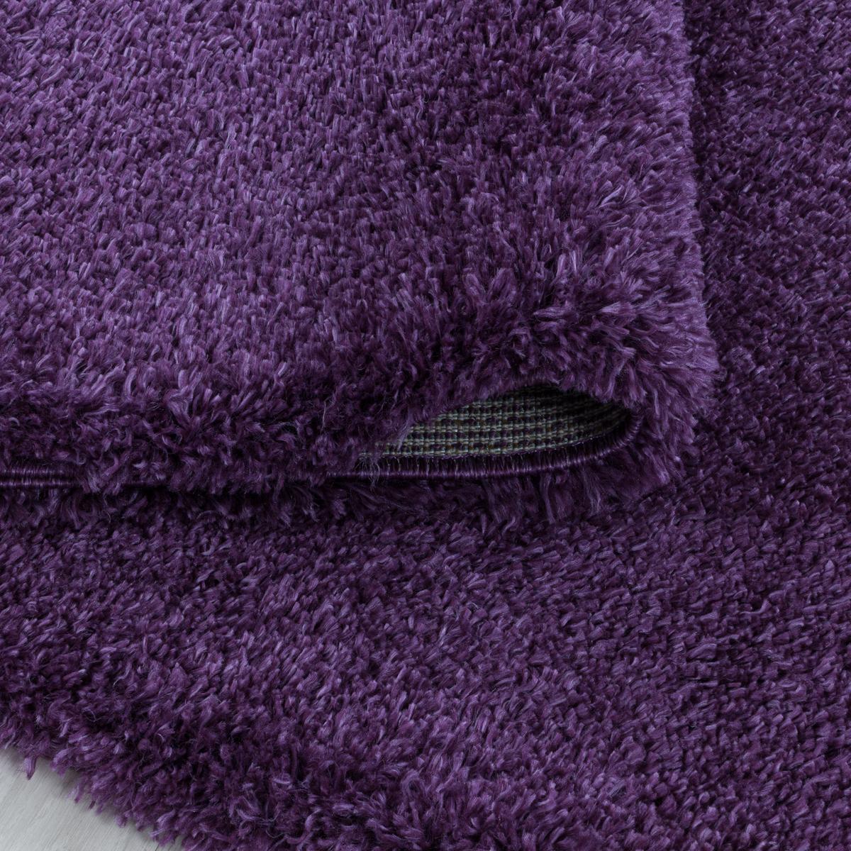 HOCHFLORTEPPICH SALZACH, einfarbig, Violett, Ø 160 cm - Lila, Textil (160/160cm) - KADIMA DESIGN