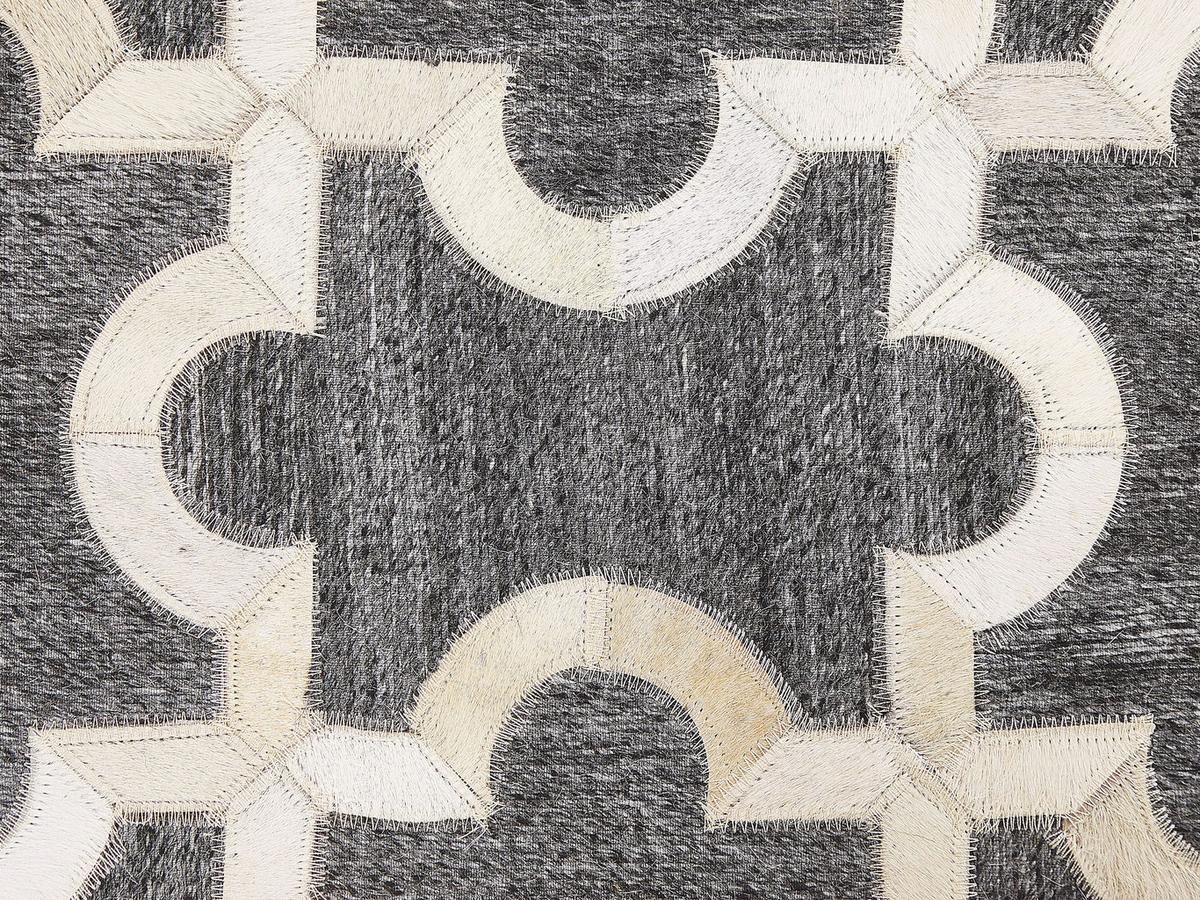 PATCHWORK-TEPPICH Yedisu 230/160 cm - Grau, Fell (160/230cm) - Beliani