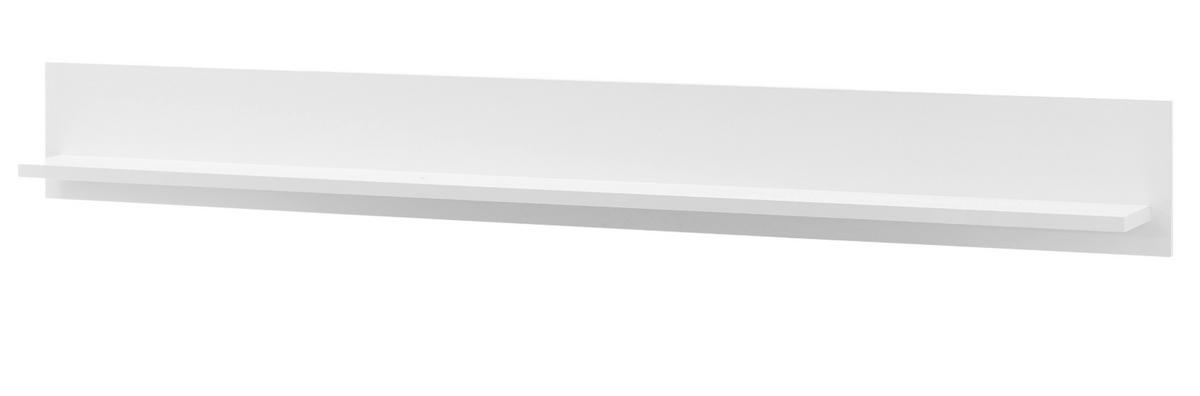 WANDBOARD weiß Hochglanz, Wandregal 184 cm - Weiß, Holzwerkstoff/Metall (184/22/15cm) - Furn.Design