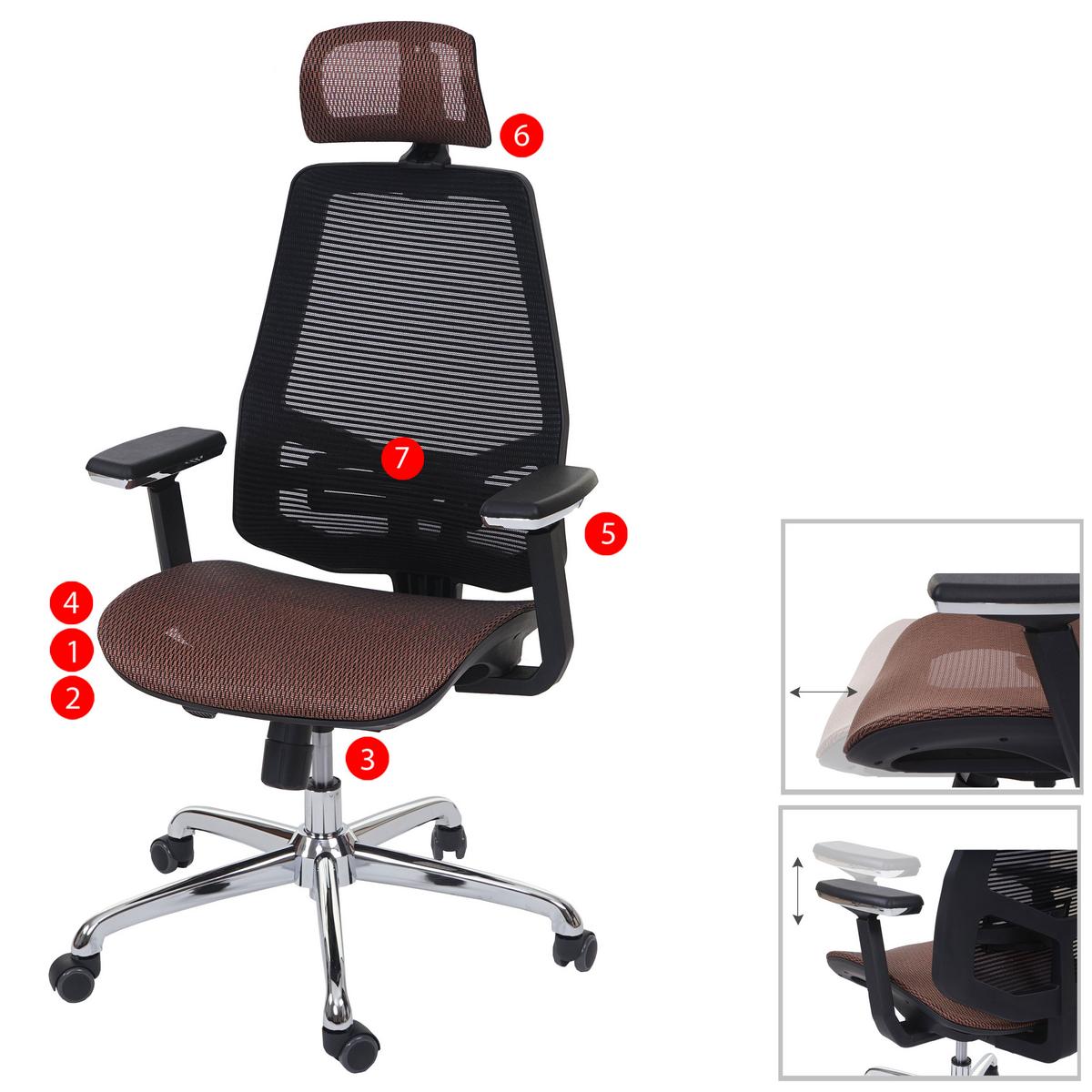 BÜROSTUHL Orange, Schwarz - Schwarz/Orange, Textil (65/120/62cm) - MCW