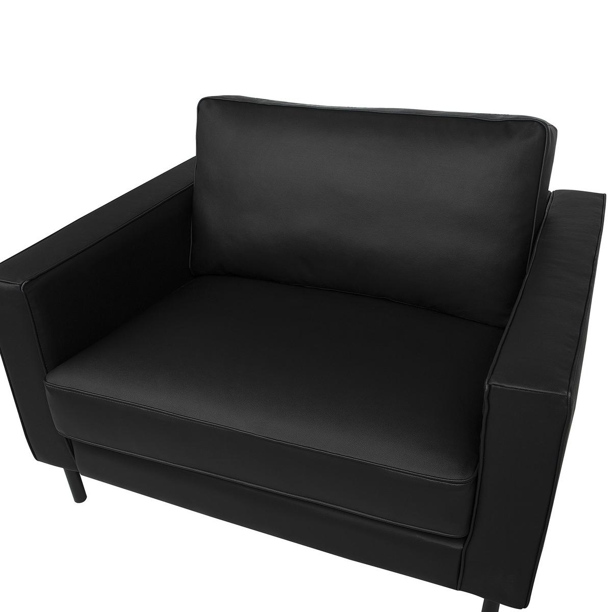 SESSEL Leder schwarz Savalen - Schwarz, Leder (117/87/91cm) - Beliani