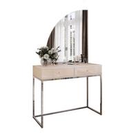 SCHMINKTISCH QUINNIE KASCHMIR mit LED-Spiegel Chrom links Griff Kristall - Kaschmir/Silberfarben, Holzwerkstoff (100/175/42cm) - Lookway