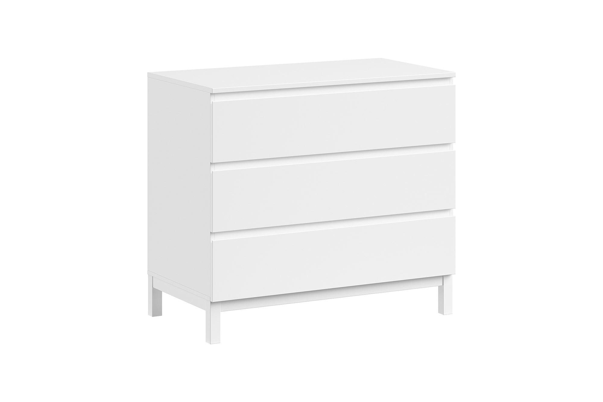 KOMMODE MDF Kiefer weiß 3 Schubladen robust stabil pflegeleicht - Weiß, Holz (99/89/57cm) - 58aufmkessel