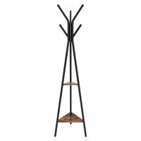 GARDEROBENSTÄNDER mit 2 Regalen - H179 cm - Schwarz, Holzwerkstoff (49.5/179/7.3cm) - Calicosy