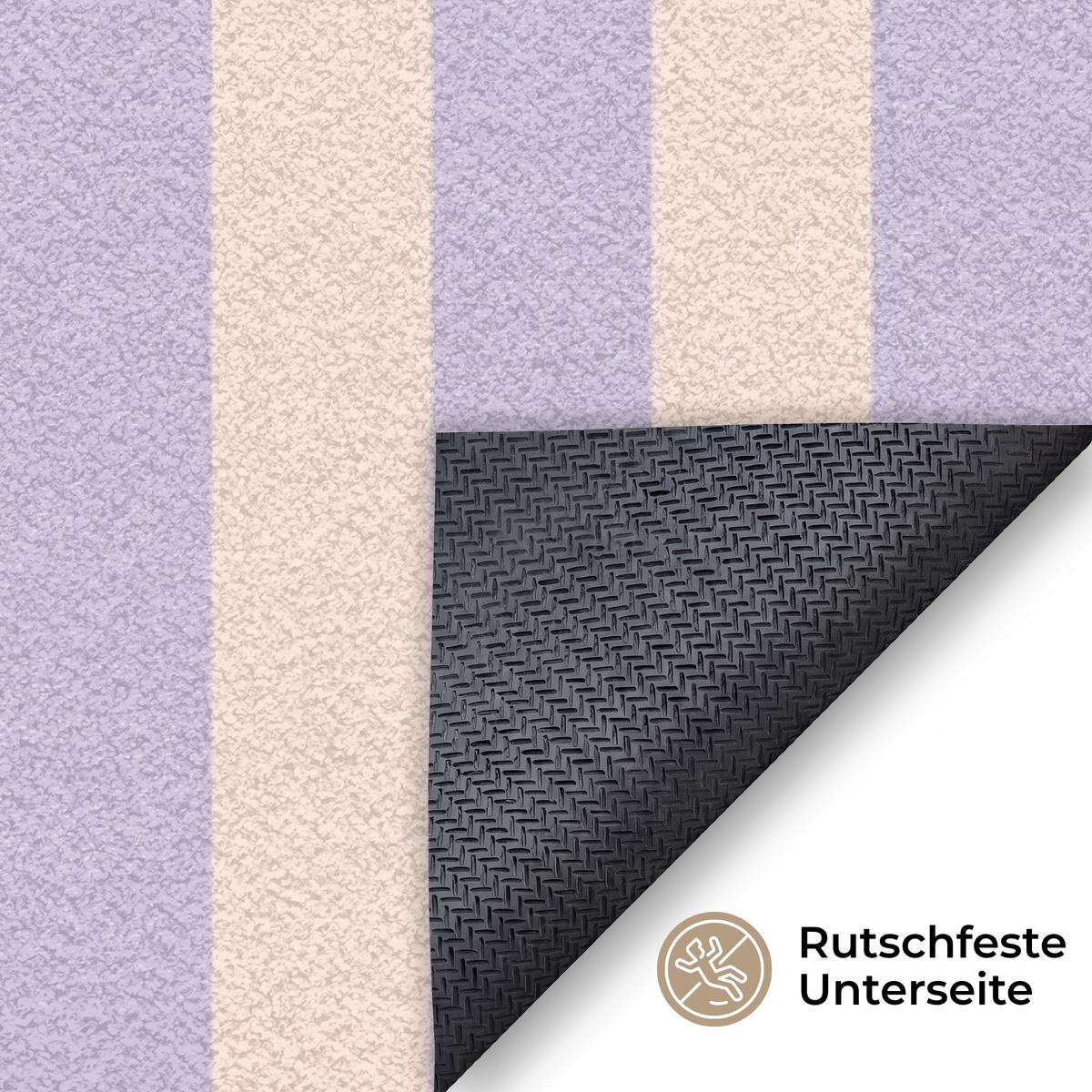 FUSSMATTE Lila – Orange – Streifen – Carpe Diem 120x80 cm - Flieder, Kunststoff (120/0.4cm) - MuchoWow