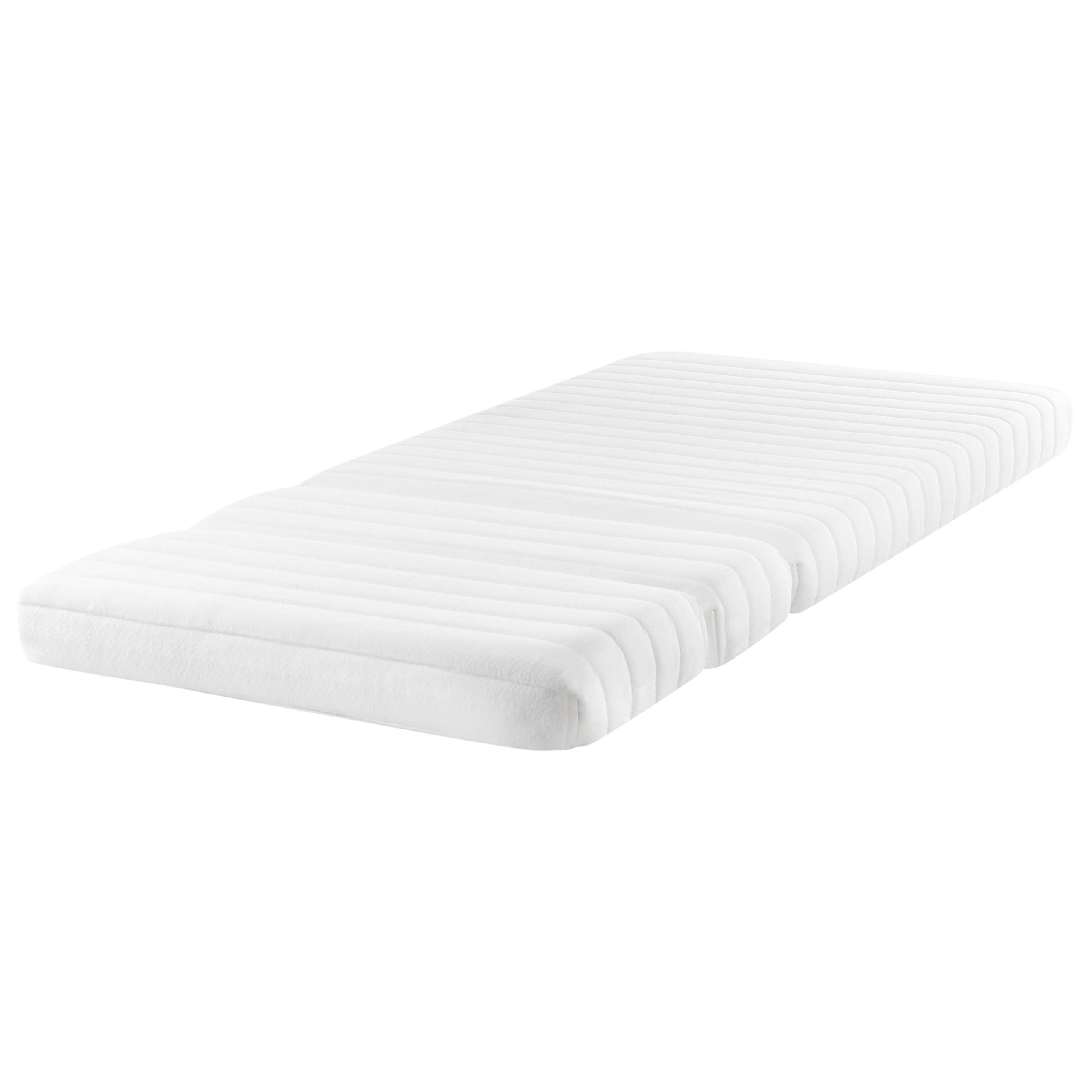 SCHAUMSTOFFMATRATZE für mitwachsendes Bett H2/3 Mittel 90/130/160/200 cm Clever - Weiß, Textil (90/130cm) - Beliani