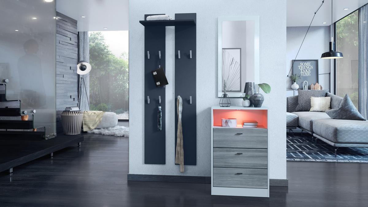 KOMMODE Pino Fronten in Avola-Anthrazit - Anthrazit, Holzwerkstoff (56/86.5/36cm) - Vladon