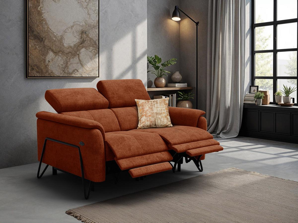 RELAXSOFA RODEN 2-Sitzer, rostrot - Orange, Holz/Textil (152/82/103cm) - Wozimo