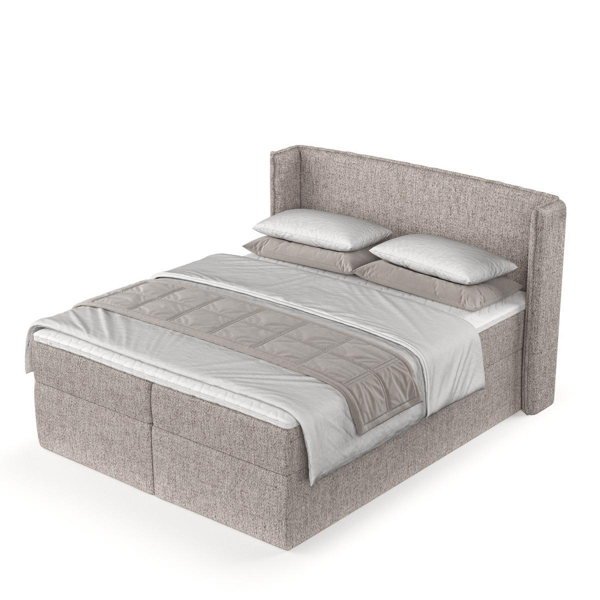 BOXBETT Viva 140/200 cm Beige im Neve Stoff - Beige/Schwarz, Holz/Holzwerkstoff (140/200cm) - AltaBeds