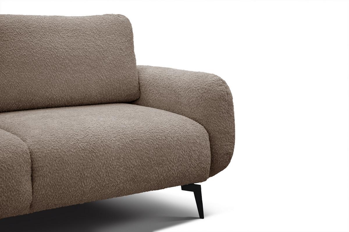 SOFA FEBE 3-Sitzer, beige - Beige/Schwarz, Holz/Textil (190/82/96cm) - Wozimo