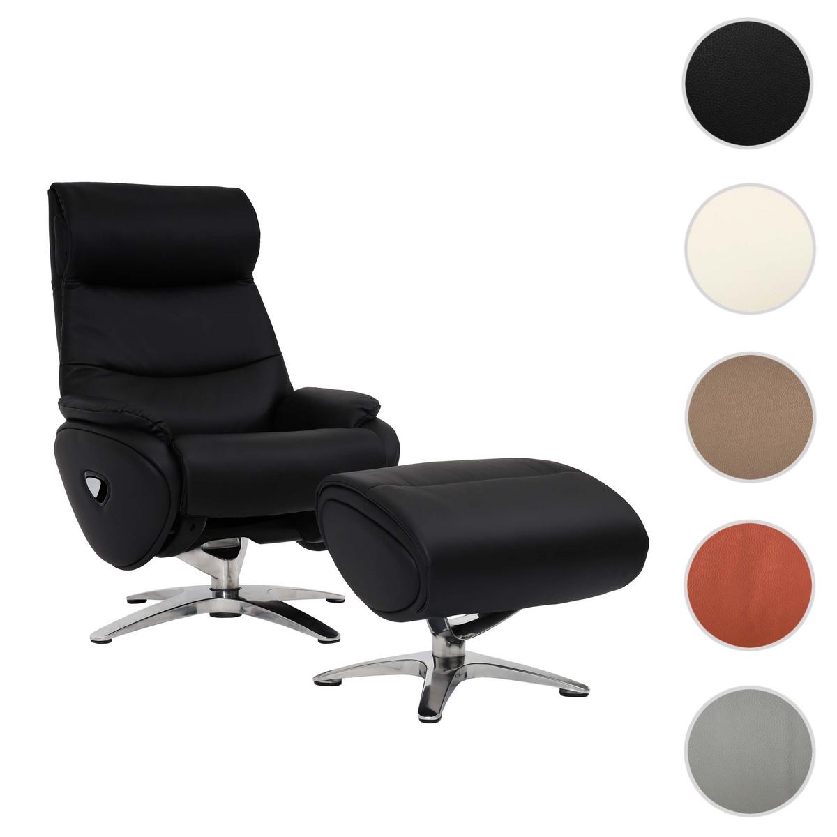 RELAXSESSEL MIT HOCKER Schwarz - Schwarz, Textil (117/110/77cm) - MCW