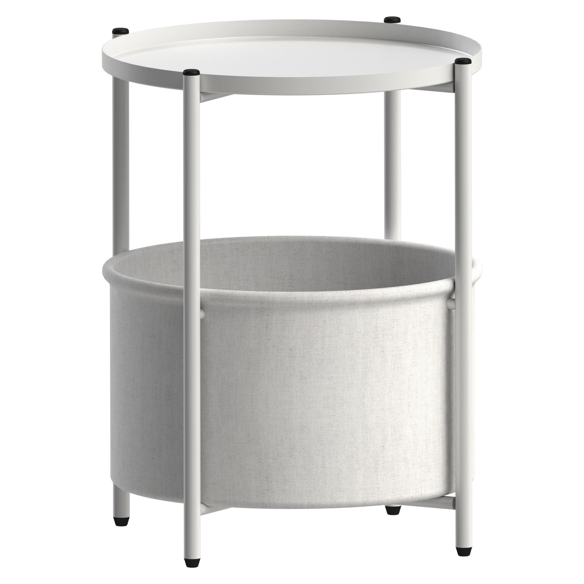 BEISTELLTISCH rund Ø45,5 x 52,5 cm Weiß aus Metall - Weiß, Metall (52.5/45.5/52.5cm) - ML-DESIGN
