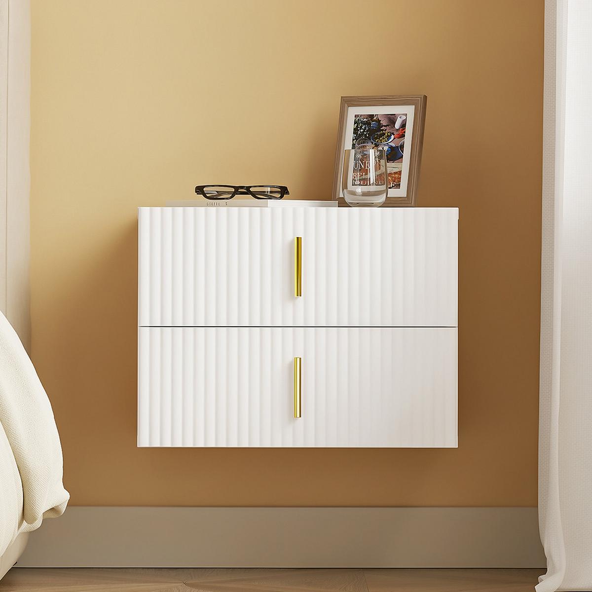 NACHTTISCH mit zwei Schubladen FBT177-E-W - Ahornfarben, Fell (40/30/30cm) - SoBuy
