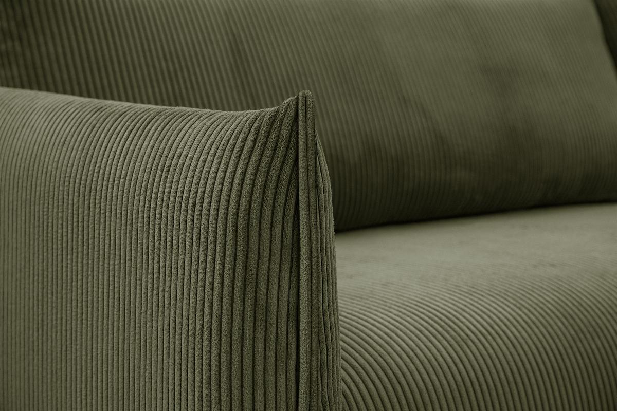 ECKSOFA TAUER 5-Sitzer, olivgrün - Schwarz/Olivgrün, Holzwerkstoff/Kunststoff (292/174cm) - Wozimo