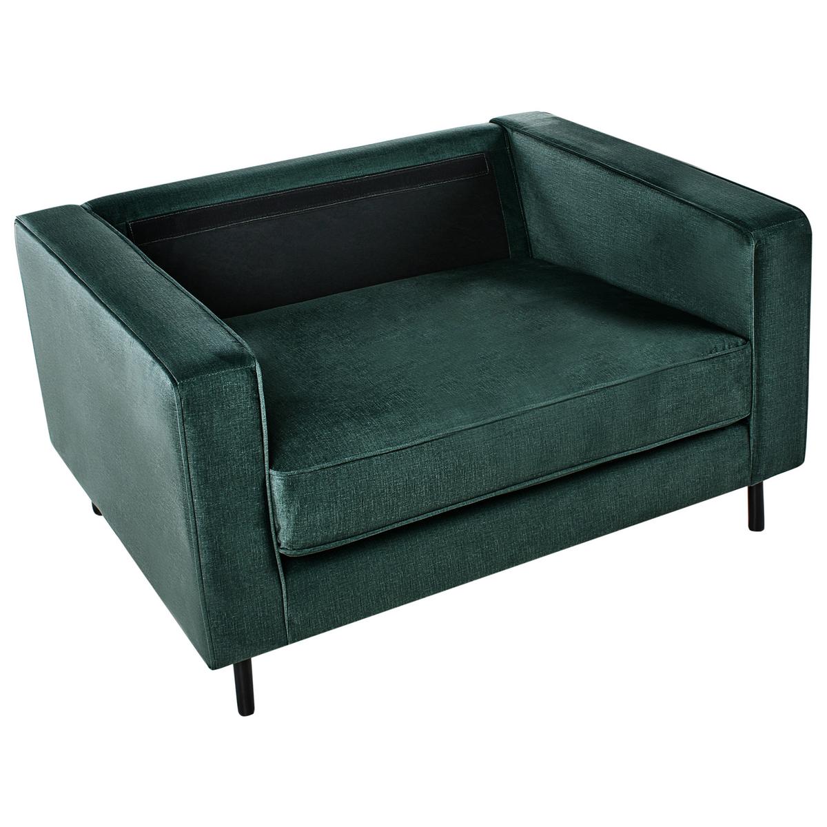 SESSEL Dunkelgrün Savalen - Dunkelgrün/Schwarz, Textil (117/87/91cm) - Beliani