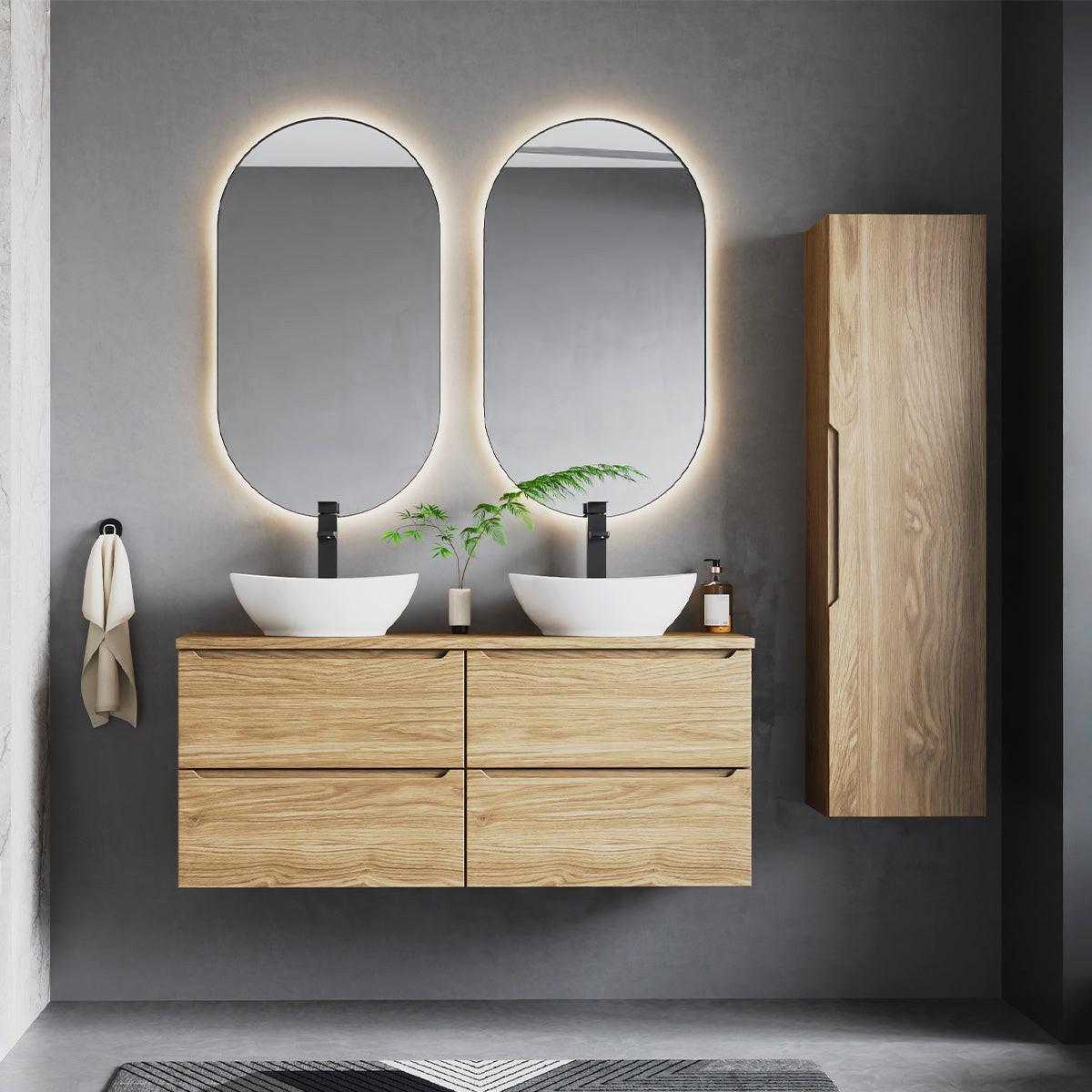BADMÖBEL 120.6cm Viggo 2er-Set Holz - Braun, Holzwerkstoff (120.6/52.2/46.5cm) - Petits-meubles